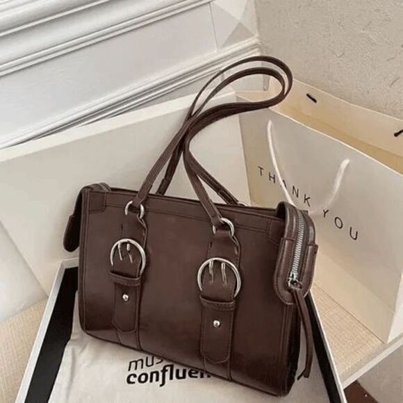 2/$30 Ladies Elegant Ladies Dark Brown Purse - Picture 2 of 4